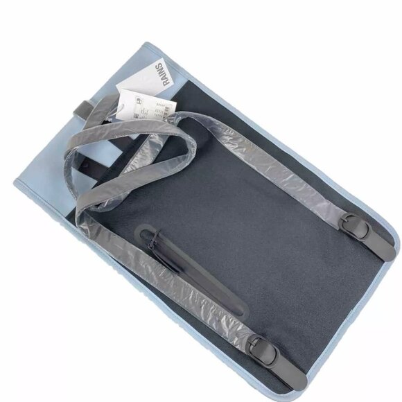 RAINS Backpack Sky Blue 12200 Unisex Waterproof Vegan Leather NWT 18x11x5 SKY - Picture 7 of 7